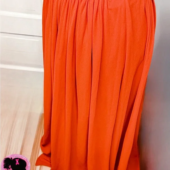 🧳 Free People Halter Criss-Cross Straps Orange-ish Formal Dress - Picture 6 of 8